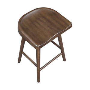 English Elm Stool Counter Height Saddle Seat Wood Veneer Set of 8 for Kitchen Island Bar B011P572854
