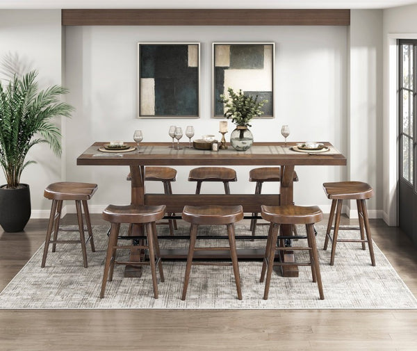 English Elm Stool Counter Height Saddle Seat Wood Veneer Set of 8 for Kitchen Island Bar B011P572854