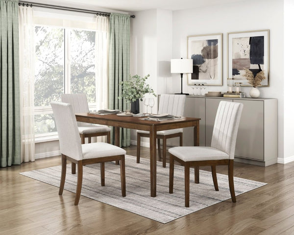 English Elm Side Chairs Set of 8 Distressed Wood Frame Farmhouse Dining Seating Polyester Seat Beige 19 L x 24 W x 38.5 H B011P572865