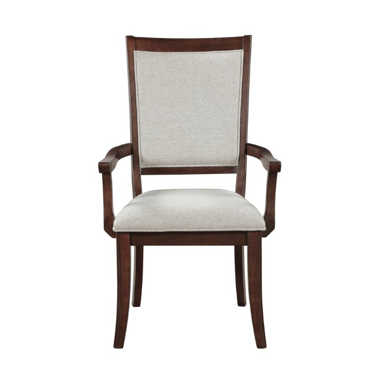 English Elm Arm Chairs Set of 10 Cherry Wood Traditional Dining Room Beige Upholstered Formal B011P572868
