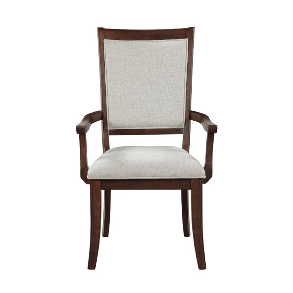 English Elm Arm Chairs Set of 10 Cherry Wood Traditional Dining Room Beige Upholstered Formal B011P572868