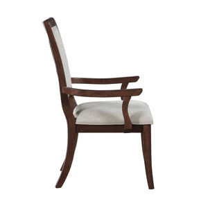 English Elm Arm Chairs Set of 10 Cherry Wood Traditional Dining Room Beige Upholstered Formal B011P572868