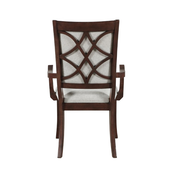 English Elm Arm Chairs Set of 10 Cherry Wood Traditional Dining Room Beige Upholstered Formal B011P572868