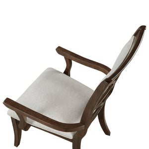 English Elm Arm Chairs Set of 10 Cherry Wood Traditional Dining Room Beige Upholstered Formal B011P572868
