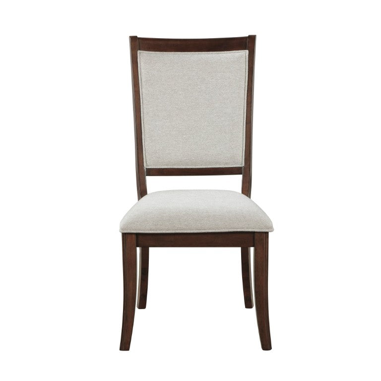 English Elm Side Chairs Set of 8 Cherry Wood Beige Upholstered Traditional Formal Dining Seating B011P572869