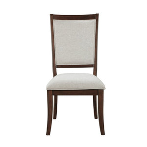 English Elm Side Chairs Set of 8 Cherry Wood Beige Upholstered Traditional Formal Dining Seating B011P572869