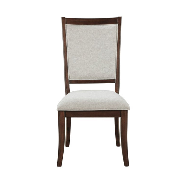 English Elm Side Chairs Set of 8 Cherry Wood Beige Upholstered Traditional Formal Dining Seating B011P572869