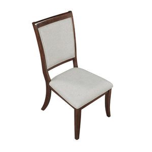 English Elm Side Chairs Set of 8 Cherry Wood Beige Upholstered Traditional Formal Dining Seating B011P572869
