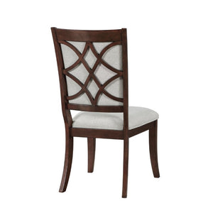 English Elm Side Chairs Set of 8 Cherry Wood Beige Upholstered Traditional Formal Dining Seating B011P572869