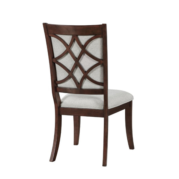 English Elm Side Chairs Set of 8 Cherry Wood Beige Upholstered Traditional Formal Dining Seating B011P572869