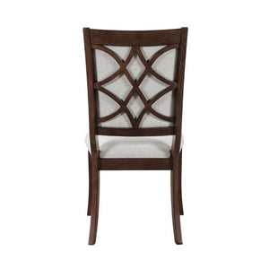 English Elm Side Chairs Set of 8 Cherry Wood Beige Upholstered Traditional Formal Dining Seating B011P572869