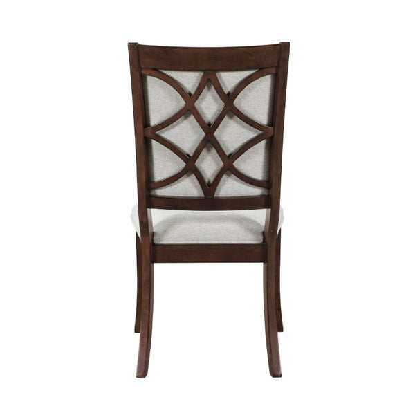 English Elm Side Chairs Set of 8 Cherry Wood Beige Upholstered Traditional Formal Dining Seating B011P572869