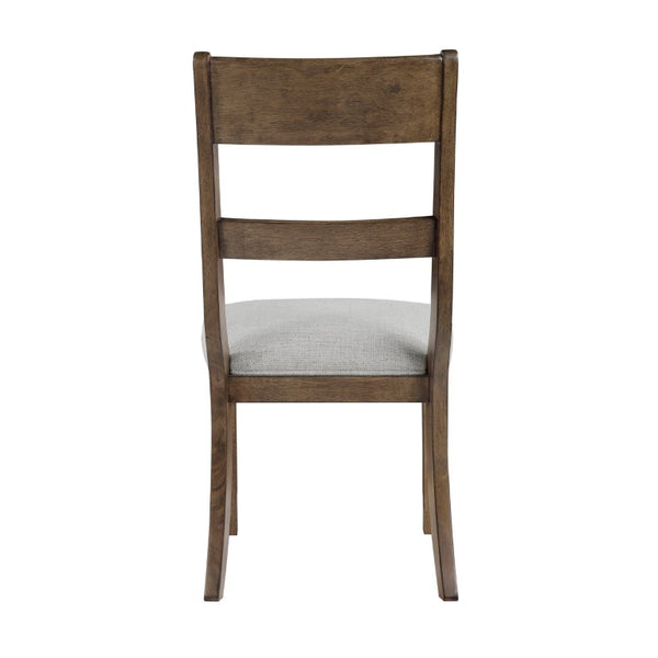English Elm Side Chairs Set of 8 Wood Veneer Frame with Gray Upholstered Seat Farmhouse Dining B011P572870