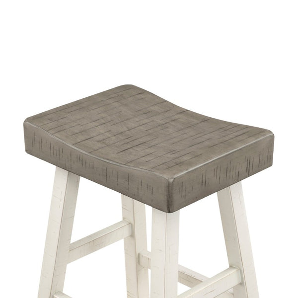 English Elm Stool Set of 8 Two-Tone Rubberwood Counter Height Stools for Kitchen Island Dining B011P572875