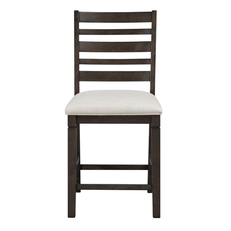 English Elm Counter Height Dining Chairs Set of 8 Espresso Wood Frame Rustic Farmhouse Kitchen Beige Engineered Wood 20 L x 24.5 W x 42.5 H B011P572882