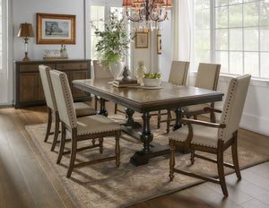 English Elm Server Buffet with Oak and Walnut Veneer Drawers Antique Brass Hardware Dining Room B011P572884