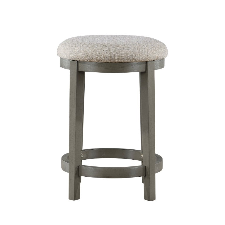 English Elm Stool Acacia Veneer Counter Height Seat with Gray Upholstered Cushion for Kitchen Islands B011P572889