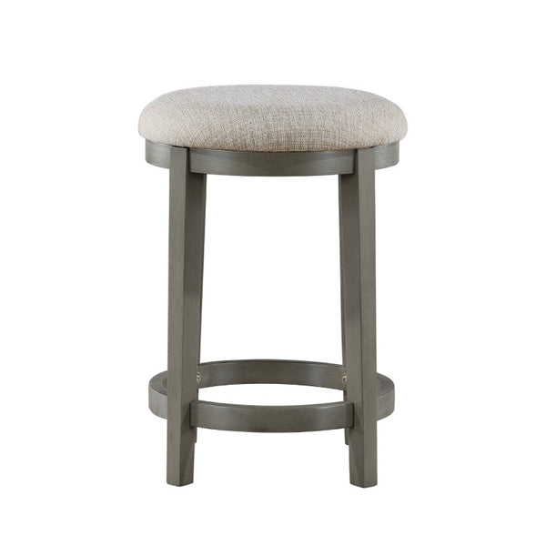 English Elm Stool Acacia Veneer Counter Height Seat with Gray Upholstered Cushion for Kitchen Islands B011P572889