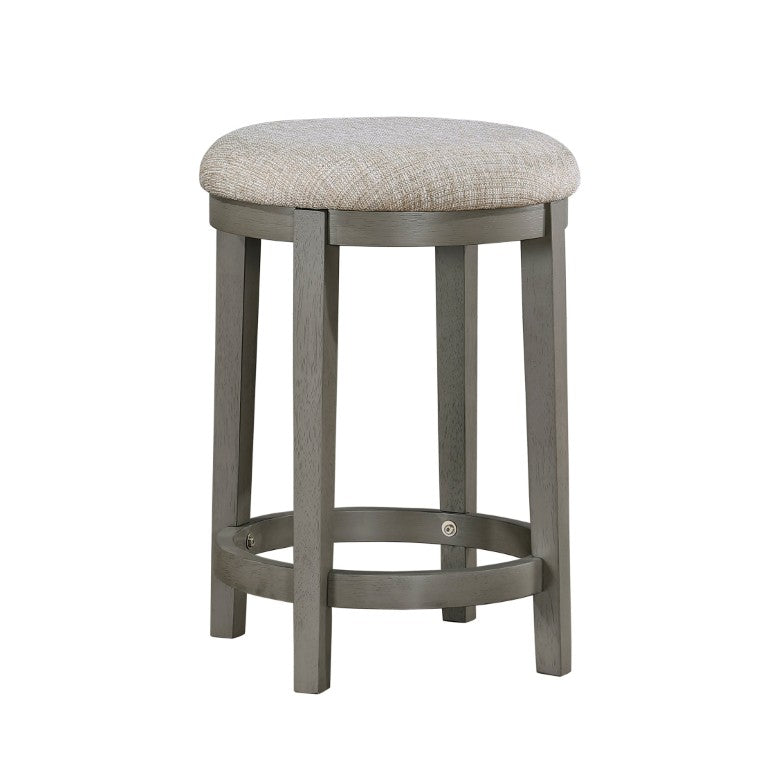English Elm Stool Acacia Veneer Counter Height Seat with Gray Upholstered Cushion for Kitchen Islands B011P572889