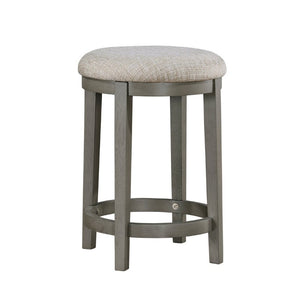 English Elm Stool Acacia Veneer Counter Height Seat with Gray Upholstered Cushion for Kitchen Islands B011P572889