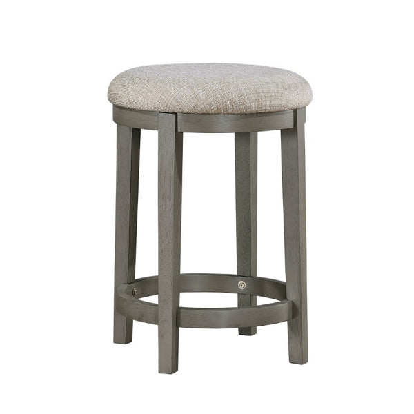 English Elm Stool Acacia Veneer Counter Height Seat with Gray Upholstered Cushion for Kitchen Islands B011P572889