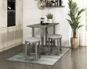 English Elm Stool Acacia Veneer Counter Height Seat with Gray Upholstered Cushion for Kitchen Islands B011P572889