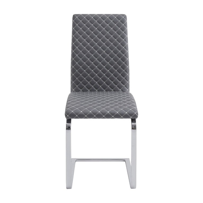 English Elm Side Chairs Set of 8 Diamond Stitched Faux Leather Cantilever Dining Seating B011P572895