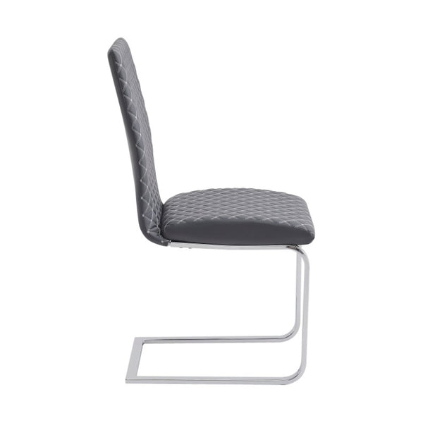 English Elm Side Chairs Set of 8 Diamond Stitched Faux Leather Cantilever Dining Seating B011P572895