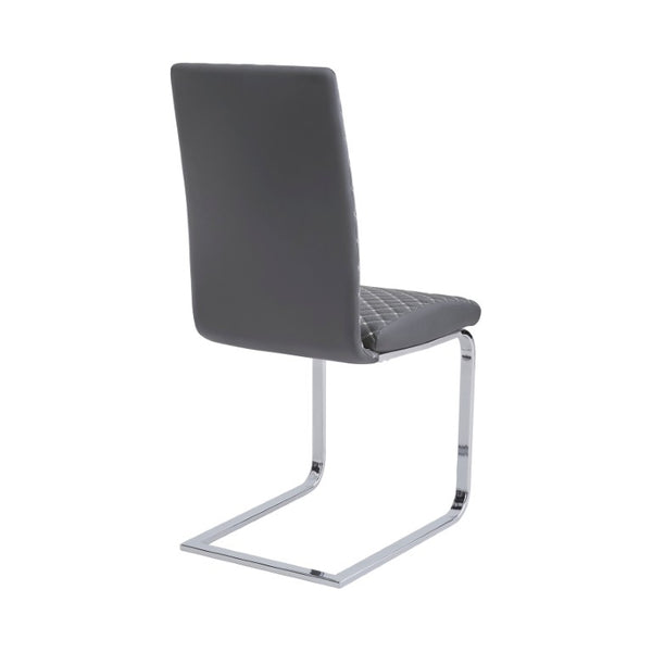 English Elm Side Chairs Set of 8 Diamond Stitched Faux Leather Cantilever Dining Seating B011P572895