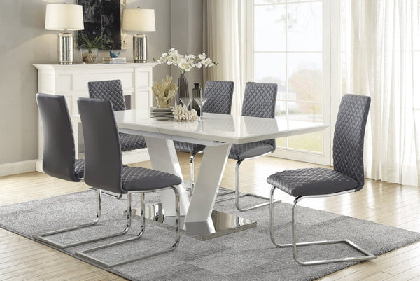 English Elm Side Chairs Set of 8 Diamond Stitched Faux Leather Cantilever Dining Seating B011P572895