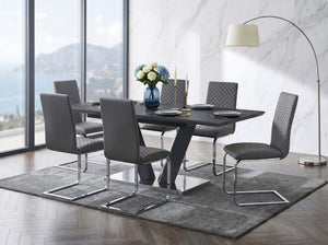 English Elm Side Chairs Set of 8 Diamond Stitched Faux Leather Cantilever Dining Seating B011P572895