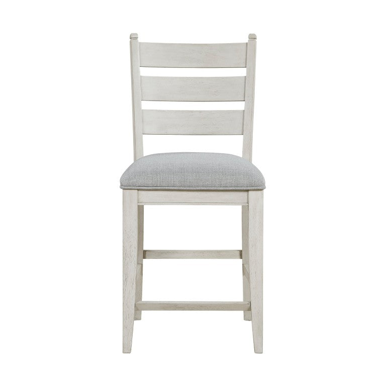 English Elm Counter Height Ladder Back Dining Chairs Distressed Wood Set of 8 Farmhouse Style B011P572898