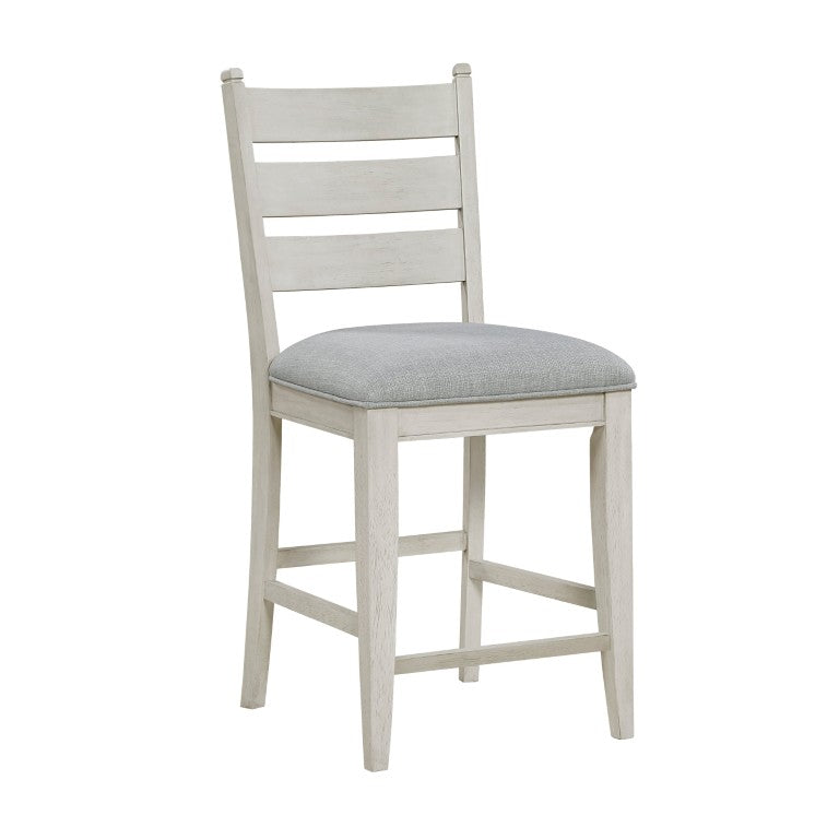 English Elm Counter Height Ladder Back Dining Chairs Distressed Wood Set of 8 Farmhouse Style B011P572898