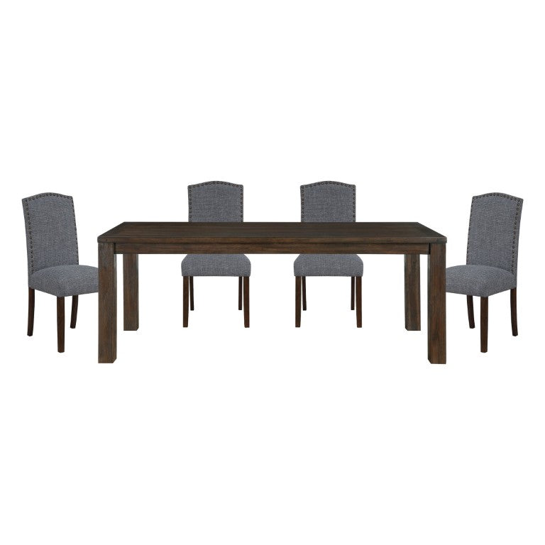 English Elm Side Chairs Set of 8 Wire-Brushed Wood Frame Nailhead Farmhouse Dining Seats B011P572912