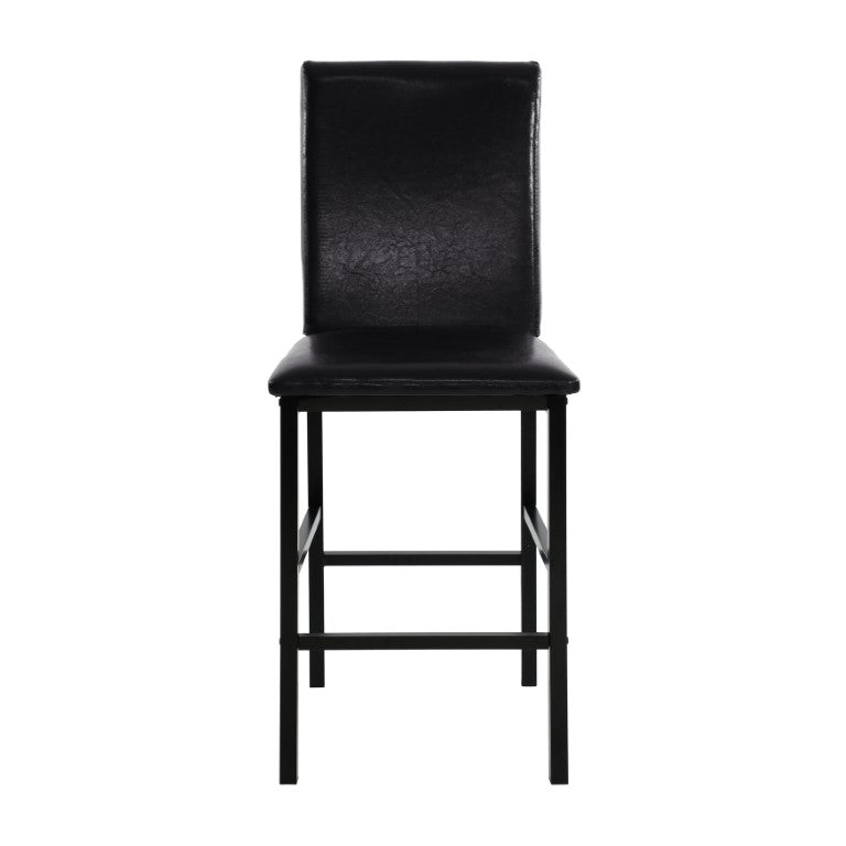 English Elm Counter Height Dining Chairs Set of 8 Faux Leather Metal Frame Transitional Style B011P572917