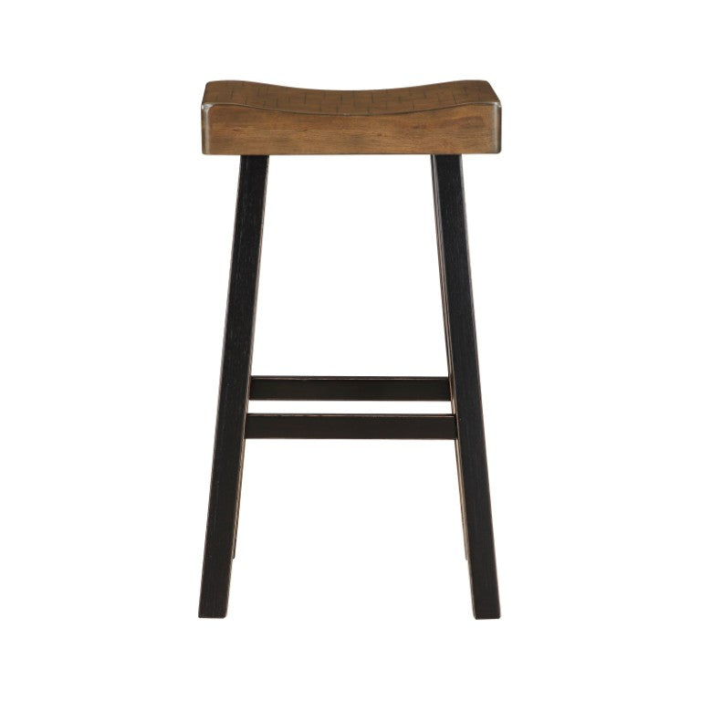 English Elm Stool Set of 8 Counter Height Rubberwood Veneer Two-Tone Transitional Dining Bar B011P572921