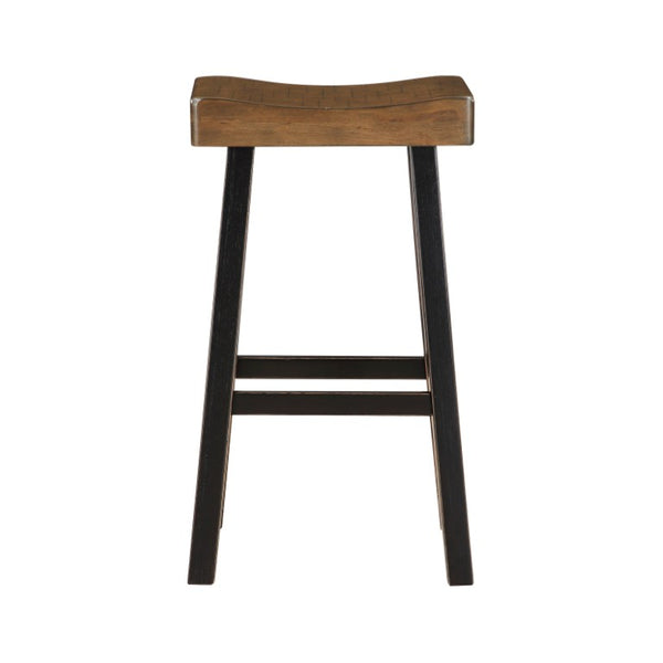 English Elm Stool Set of 8 Counter Height Rubberwood Veneer Two-Tone Transitional Dining Bar B011P572921