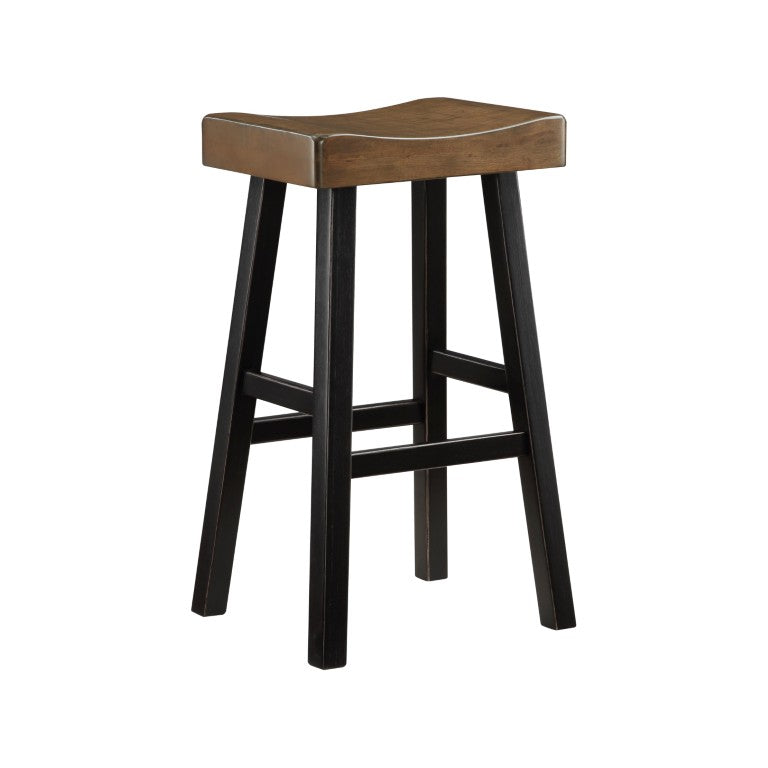 English Elm Stool Set of 8 Counter Height Rubberwood Veneer Two-Tone Transitional Dining Bar B011P572921
