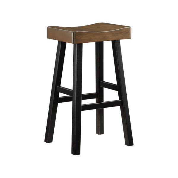 English Elm Stool Set of 8 Counter Height Rubberwood Veneer Two-Tone Transitional Dining Bar B011P572921