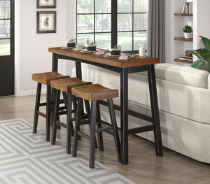 English Elm Stool Set of 8 Counter Height Rubberwood Veneer Two-Tone Transitional Dining Bar B011P572921