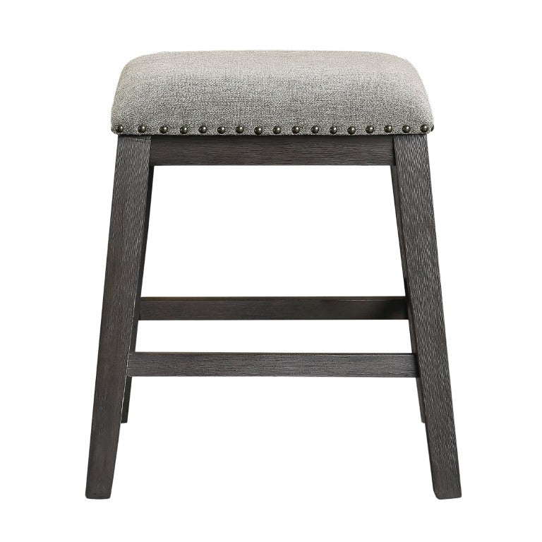 English Elm Stool Counter Height Acacia Frame Chenille Seat with Nailhead Trim for Kitchen Islands B011P572922