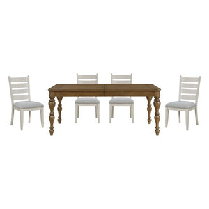 English Elm Dining Table Extendable Oak Veneer with Dovetail Drawers for Formal Everyday Use B011P572926