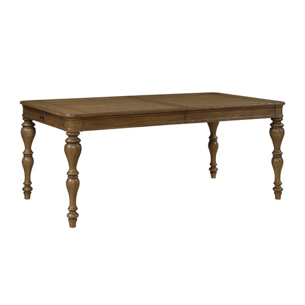 English Elm Dining Table Extendable Oak Veneer with Dovetail Drawers for Formal Everyday Use B011P572926