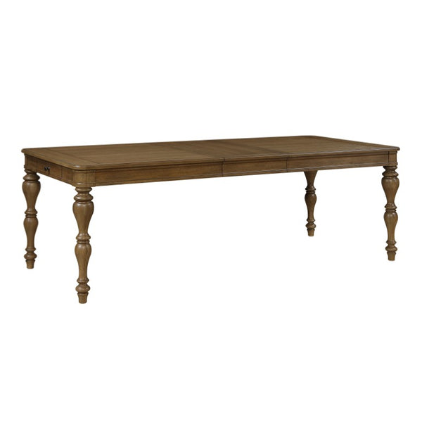 English Elm Dining Table Extendable Oak Veneer with Dovetail Drawers for Formal Everyday Use B011P572926