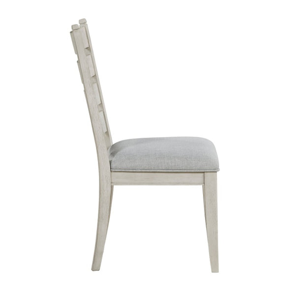 English Elm Side Chairs Set of 8 Distressed Wood Frame Farmhouse Dining Seating Polyester Seat Gray 20.5 L x 23 W x 39 H B011P572927