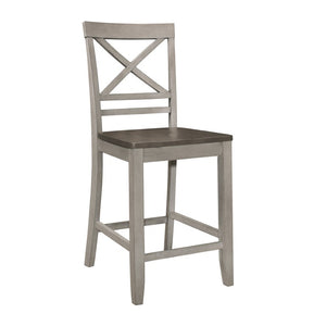 English Elm Desk Chair with Nailhead Trim Solid Wood Frame and Faux Leather for Study or Office Gray Engineered Wood 18 L x 20.5 W x 41.5 H - A B011P572929
