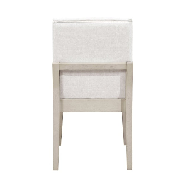 English Elm Side Chairs Set of 8 Farmhouse Dining with Distressed White Wood Frame and Ivory Seat B011P572937