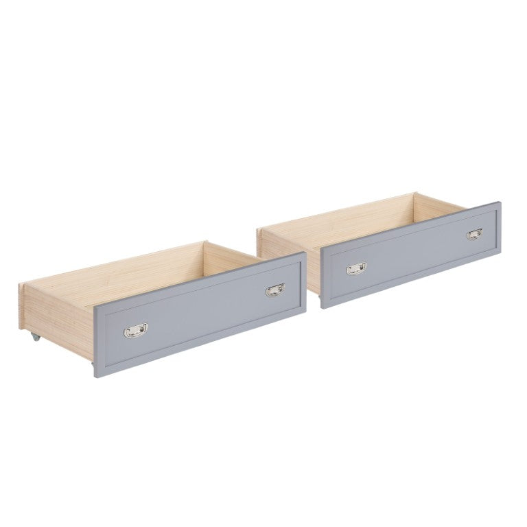 English Elm Storage Box Set of 2 Rolling Under Bed Drawers in Engineered Wood with Gray Finish B011P572940