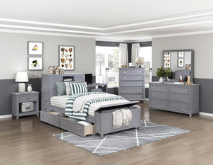 English Elm Storage Box Set of 2 Rolling Under Bed Drawers in Engineered Wood with Gray Finish B011P572940