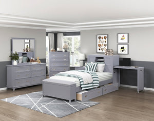 English Elm Storage Box Set of 2 Rolling Under Bed Drawers in Engineered Wood with Gray Finish B011P572940